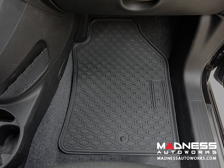 FIAT 500 Floor Mats - All Weather Rubber - LUXUS Premium - Front +